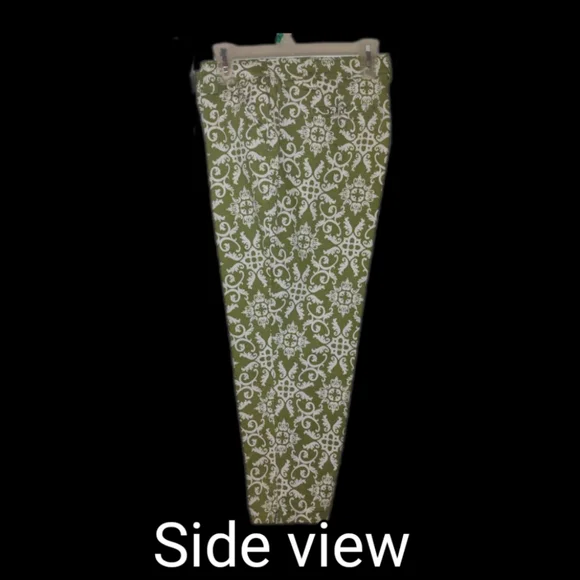 Olive Green Print Crop Pants sz 16 - Picture 2 of 10